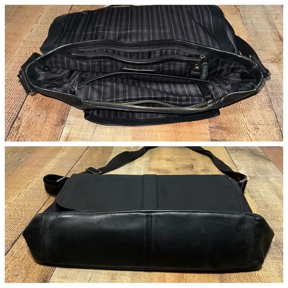Tumi SOMERSET Leather MESSENGER Beacon Hill Laptop Computer Bag Black 68570 $395